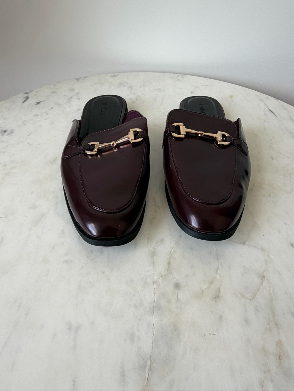 Burgundy Loafer Mule